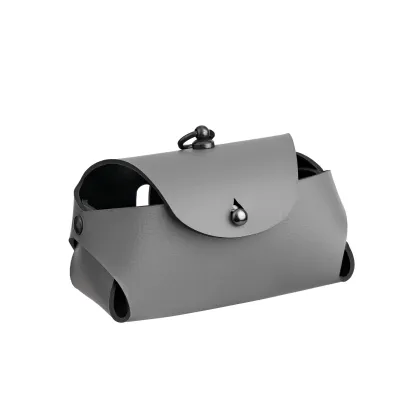 Picture Gray leather case for dog excrement bags 9x4xH5 cm