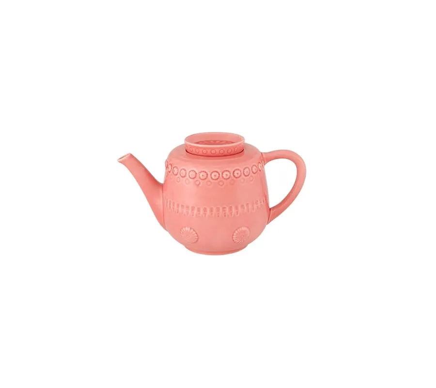 obrazek 1 Ceramiczny różowy dzbanek do herbaty - Bordallo Pinheiro