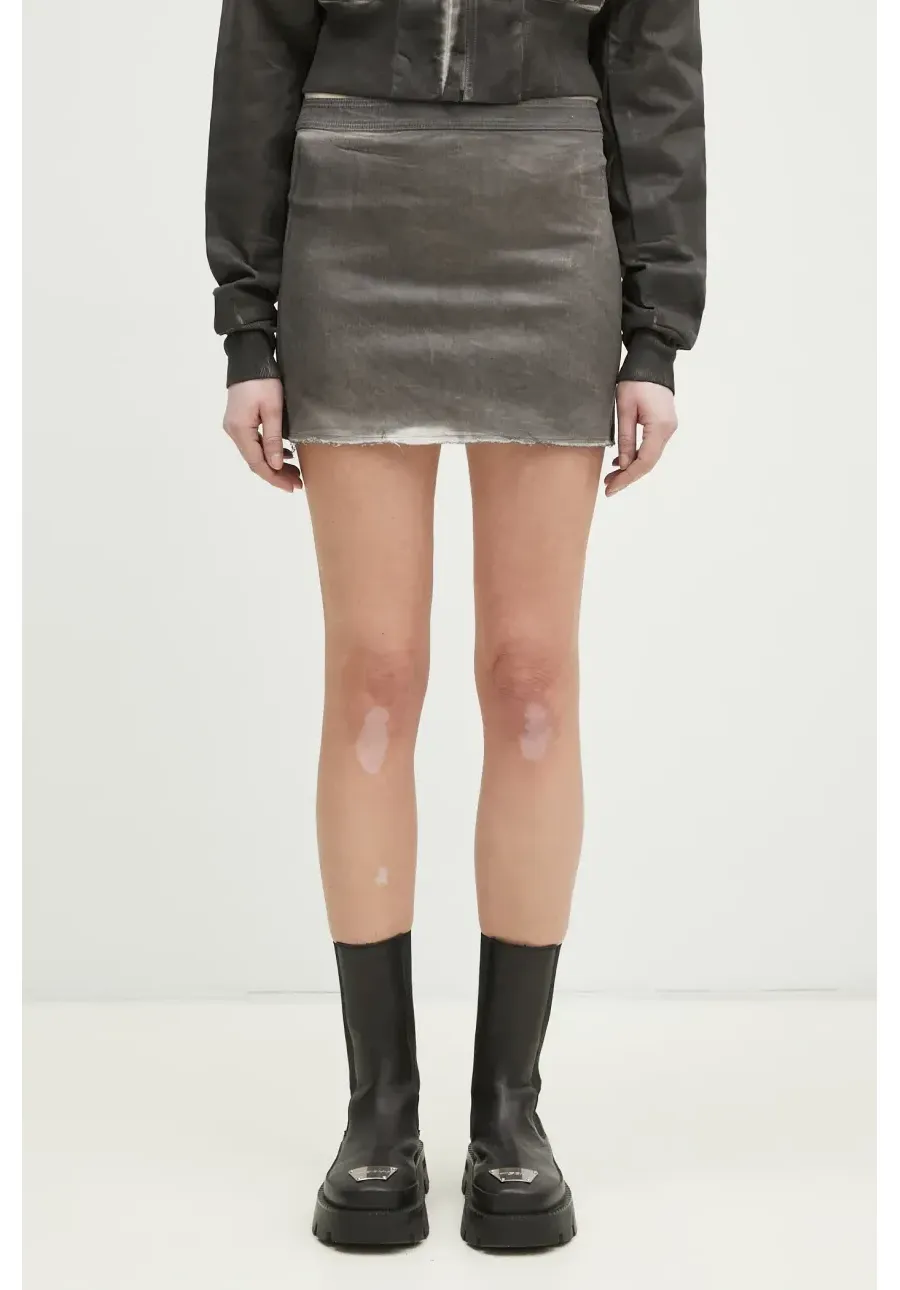 obrazek 1 Rick Owens spódnica bawełniana Mini kolor szary mini prosta DS01E3342.SCF
