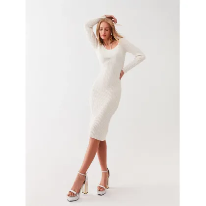 Zdjęcie Guess Sukienka dzianinowa W3RK35 Z30L1 Écru Slim Fit