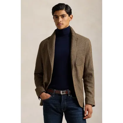 Zdjęcie Polo Ralph Lauren marynarka z domieszką wełny kolor brązowy 715949993