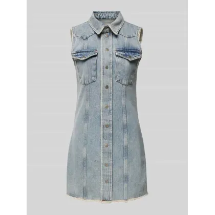 Zdjęcie Sukienka jeansowa z kieszeniami z patką model ‘KRAVITZ’