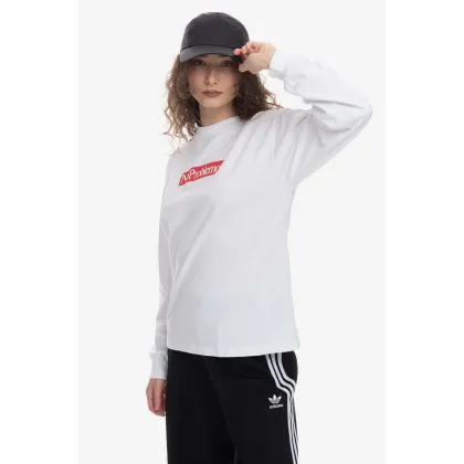 Zdjęcie Aries longsleeve bawełniany kolor biały z nadrukiem Aries Problemo Supremo LS Tee AR60023 WHITE AR60023-WHITE