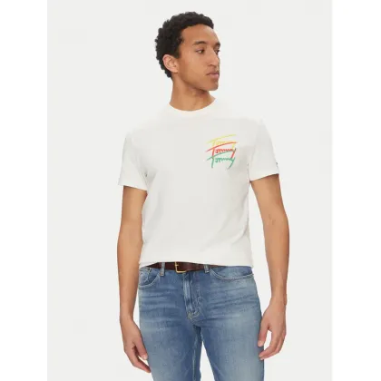 Zdjęcie Tommy Jeans T-Shirt Twisted Signature DM0DM20771 Biały Regular Fit