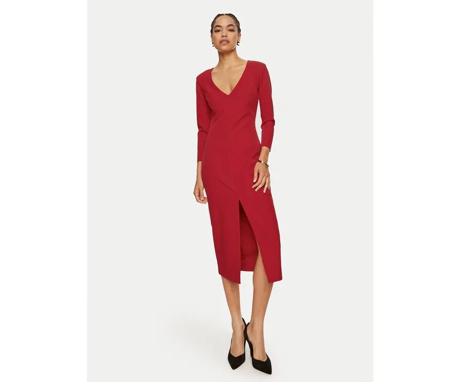 obrazek 1 ACCESS FASHION Sukienka koktajlowa 44-3329-468 Czerwony Slim Fit