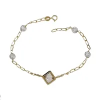 Picture Chain bracelet with oval links and resin balls