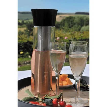 Zdjęcie Oryginalna karafka szklana z wkładem chłodzącym do wina, wody lub soków