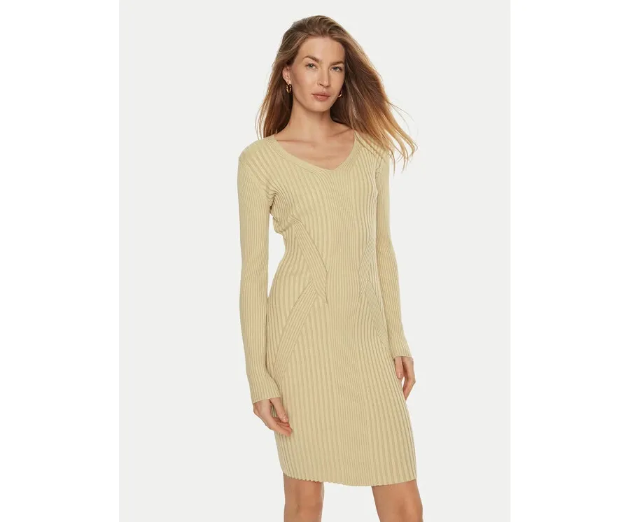 obrazek 1 Guess Sukienka dzianinowa Isabella W4BK07 Z3HP2 Beżowy Slim Fit