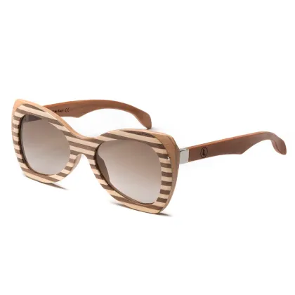 Zdjęcie Damskie, eleganckie okulary wykonane z drewna orzecha i klonu - Legno Light