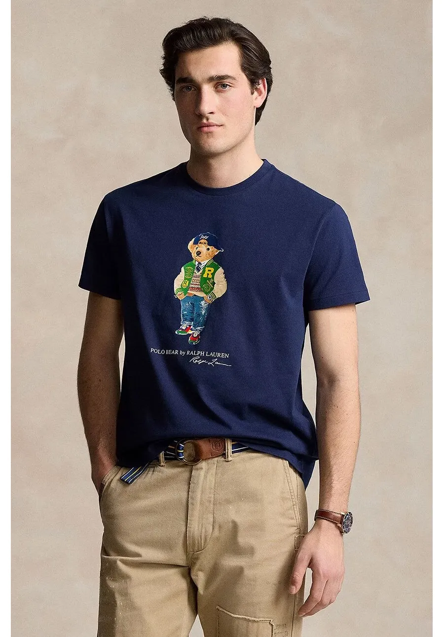 obrazek 1 Polo Ralph Lauren t-shirt bawełniany męski kolor niebieski z nadrukiem 710854497