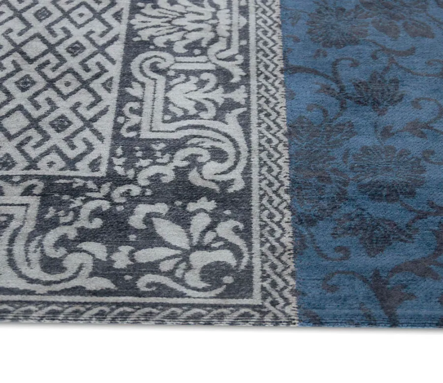 obrazek 4 Niecodzienny granatowo szary dywan patchwork - BLUE DENIM 8108