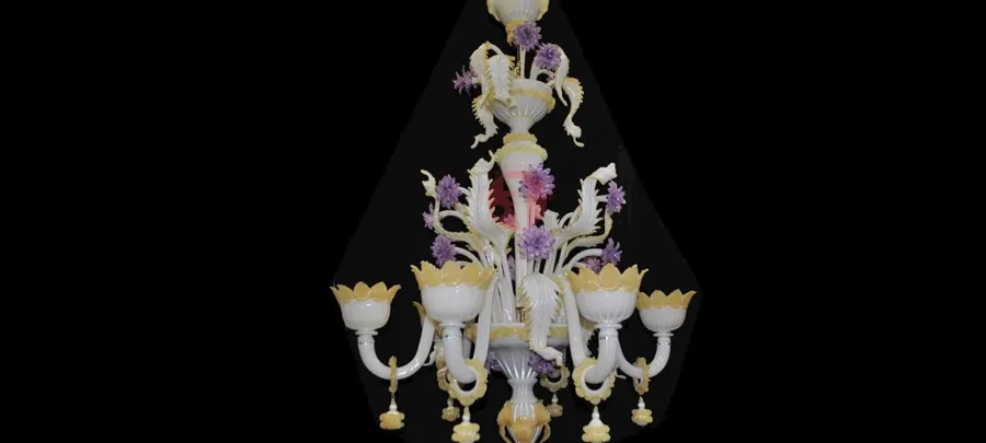obrazek 5 Elegancki klasyczny żyrandol ze szkła Murano z Włoch - Vetreria Artistica Rosa