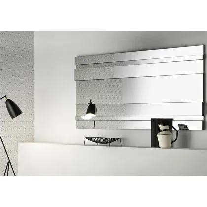 Zdjęcie Włoskie lustro ścienne z czarną metalową strukturą - Tonelli Design