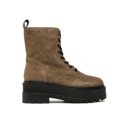 Zdjęcie Calvin Klein Jeans Trapery Flatform Zip Laceup Mg S YW0YW01554 Brązowy