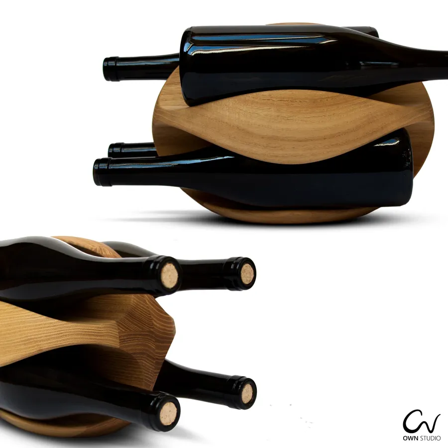obrazek 3 Stojaki na wino z drewna RUGBY