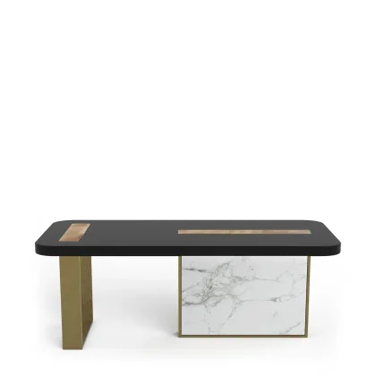 Zdjęcie Prostokątny stolik kawowy z lakierowanym, drewnianym blatem H.45xL.120xP.60 cm