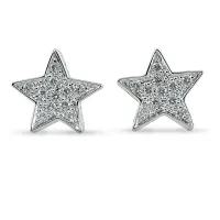 Picture Elegant star earrings made of gold and diamonds