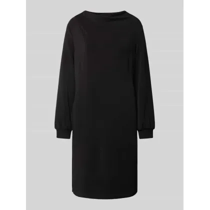 Zdjęcie Sukienka z dzianiny dresowej o luźnym kroju z wykładanym kołnierzem