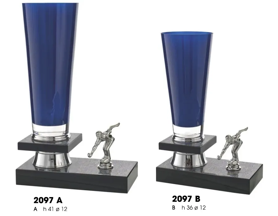 picture 3 Blue trophy on the base with a figurine - Astra Argenti