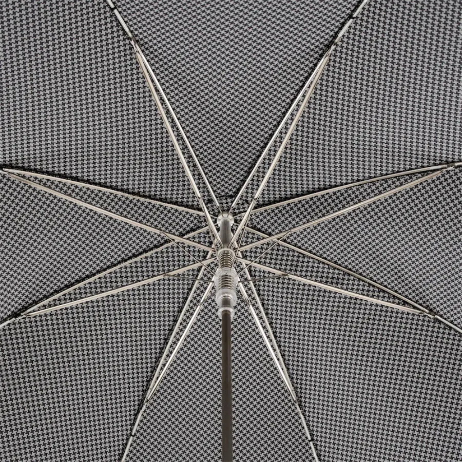 obrazek 5 Stylowy parasol męski w drobny geometryczny wzór z rączką w kształcie głowy buldoga – Pasotti