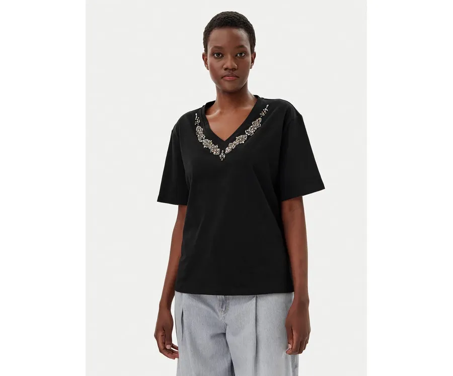 obrazek 1 Liu Jo T-Shirt WA5146 JS923 Czarny Regular Fit