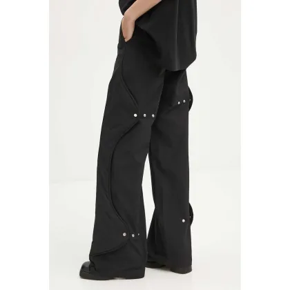 Zdjęcie Heliot Emil spodnie damskie kolor czarny proste high waist W.10.174.BLK01