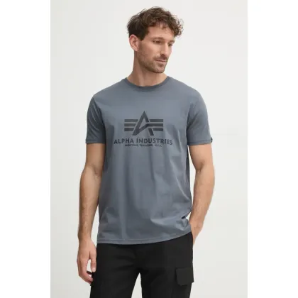 Zdjęcie Alpha Industries t-shirt bawełniany Basic T-Shirt kolor szary wzorzysty 100501.412
