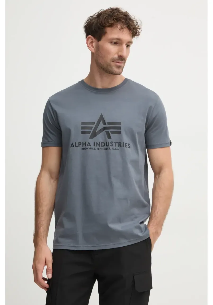 obrazek 1 Alpha Industries t-shirt bawełniany Basic T-Shirt kolor szary wzorzysty 100501.412