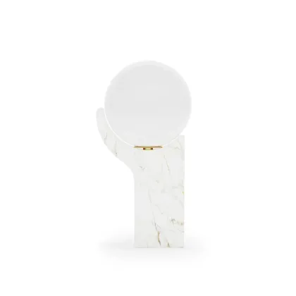 Zdjęcie Stylowa portugalska lampa ze szkła i marmuru