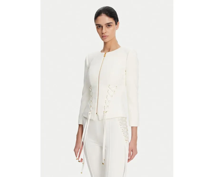 obrazek 1 Elisabetta Franchi Marynarka GI-135-51E2 Biały Regular Fit