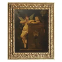 Picture A painting by Ettore Frattini depicting an allegory of angels at a fountain