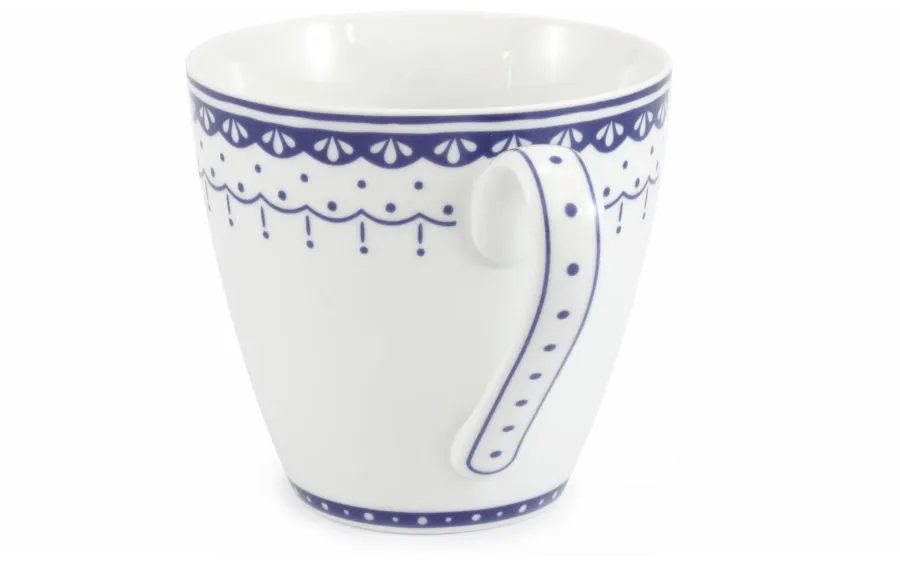 obrazek 2 Piękny kubek z porcelany z oryginalnym niebieskim zdobieniem z kolekcji HyggeLine – wariant 2 – Leander