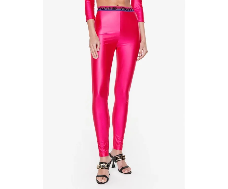 obrazek 1 Versace Jeans Couture Legginsy 74HAC101 Różowy Slim Fit
