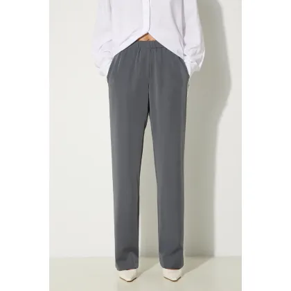 Zdjęcie Samsoe Samsoe spodnie Hoys damskie kolor szary proste high waist F16304674