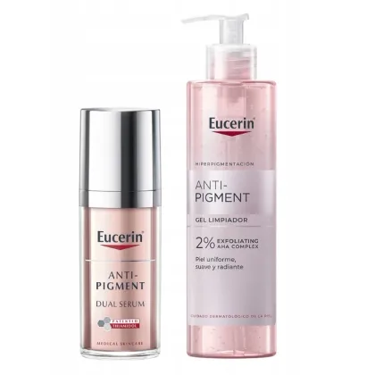 Zdjęcie Eucerin Zestaw Anti Pigment Serum o podwójnym działaniu + Żel oczyszczający do twarzy