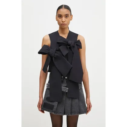 Zdjęcie AMBUSH kamizelka wełniana Ribbon Vest kolor granatowy jednorzędowa BWEX002F24FAB0014600