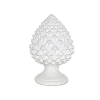 Picture Decorative pine cone made of white ceramics