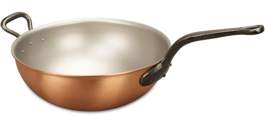 obrazek 5 Miedziana patelnia do risotto 28 cm z uchwytem pomocniczym + wkład
