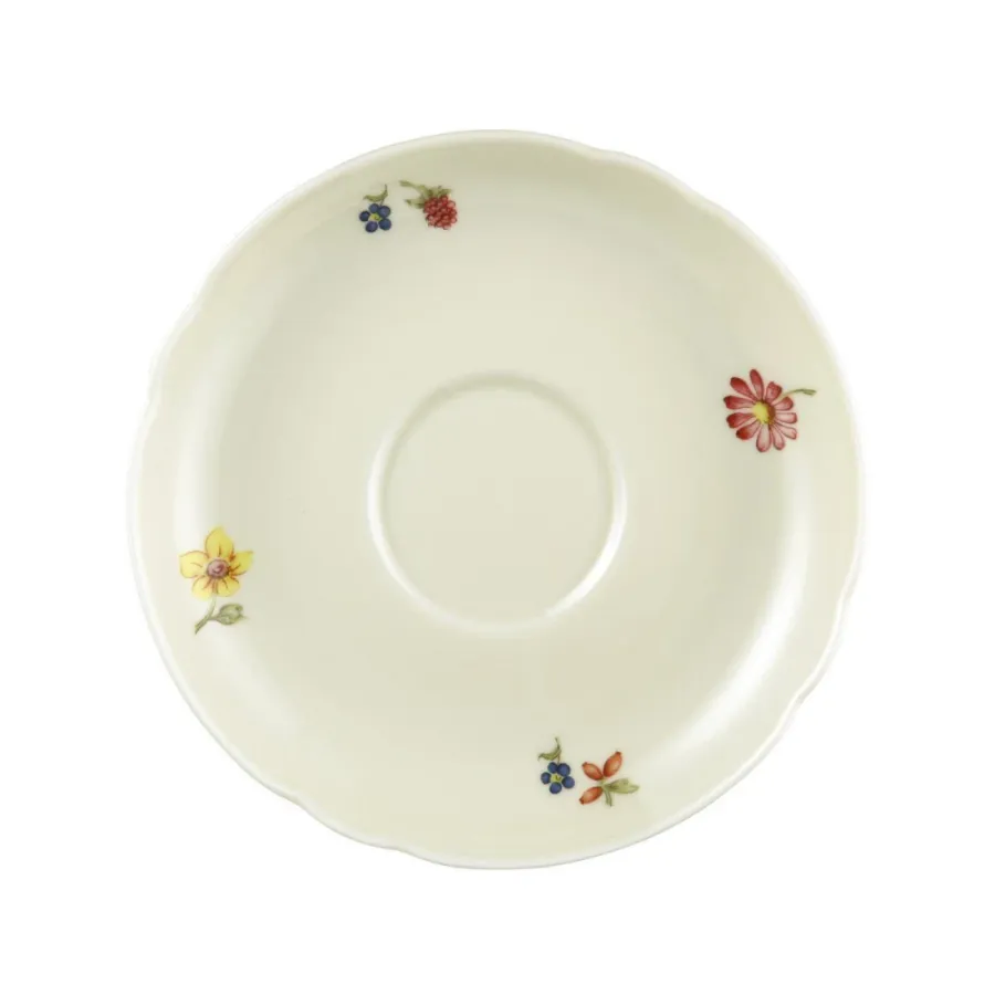 obrazek 1 Porcelanowy spodek pod filiżankę zdobiony subtelnym kwiatowym motywem – Seltmann Weiden