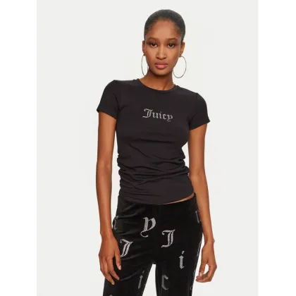 Zdjęcie Juicy Couture T-Shirt Dot Ruched JCWCT24311 Czarny Slim Fit