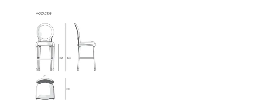 obrazek 3 Unikalne tapicerowane krzesło barowe Mozaic