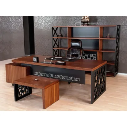 Zdjęcie Stylowe meble do gabinetu w kolorze brązu i czerni - Cagin Office