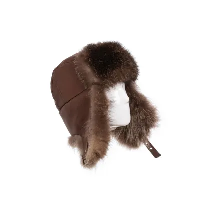Picture Luxurious men's raccoon fur hat