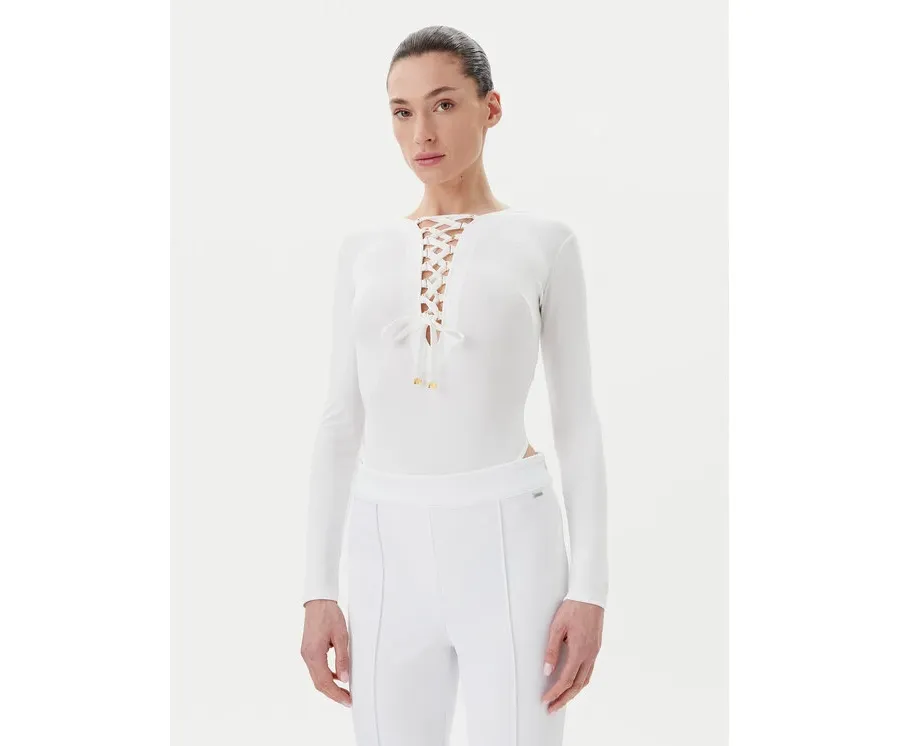 obrazek 1 Elisabetta Franchi Body BO-019-51E2-V350 Biały Slim Fit