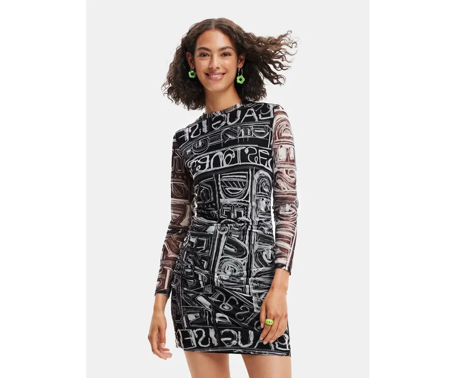 obrazek 1 Desigual Sukienka codzienna 23SWVK23 Szary Slim Fit