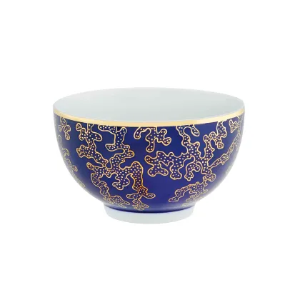 Zdjęcie Granatowa porcelanowa miska na ryż Caillouté ze złotym motywem ozdobnym - Vista Alegre