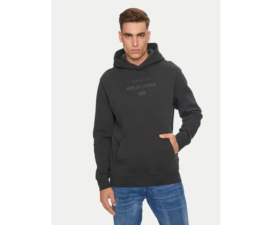 obrazek 1 Replay Bluza M6969 .000.23736P Czarny Relaxed Fit REPLAY