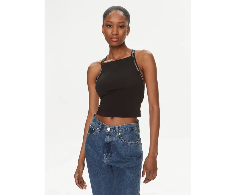 obrazek 1 Calvin Klein Jeans Top Logo J20J223110 Czarny Slim Fit