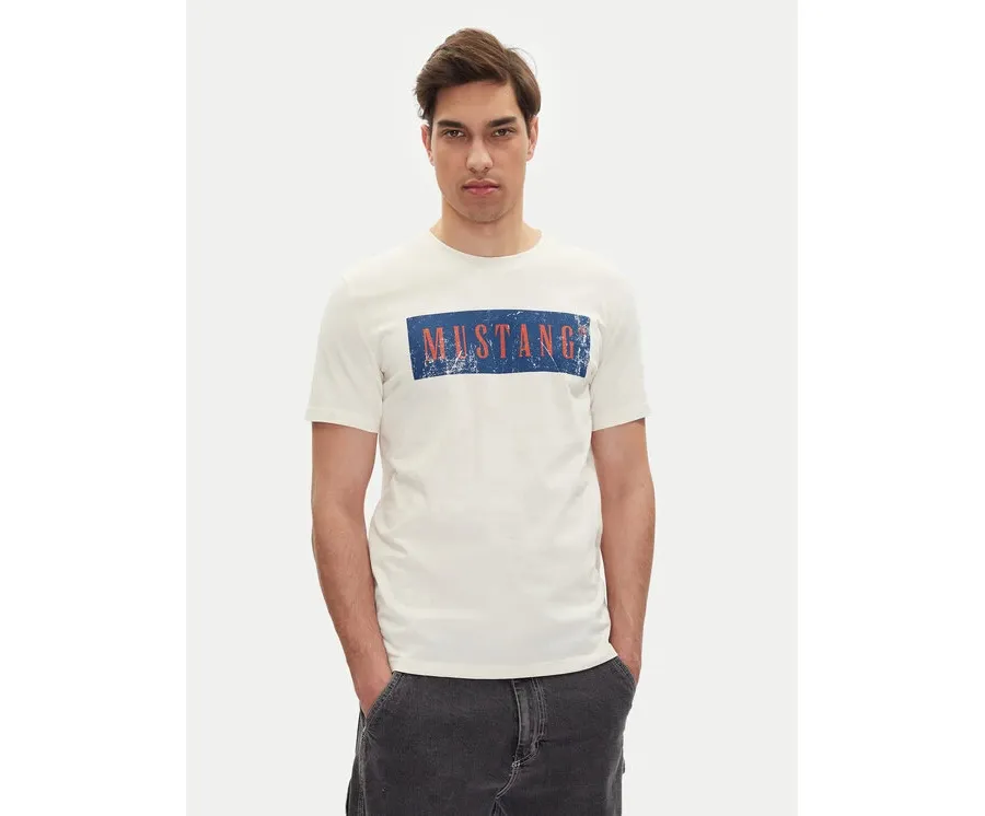 obrazek 1 Mustang T-Shirt Austin 1016274 Biały Regular Fit