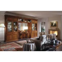 Zdjęcie Wyjątkowy włoski antyczny regał z drewna wiśniowego do salonu